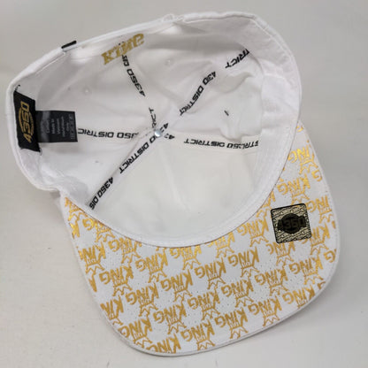 King Crown Gold Metallic Snapback Hat White One Size 4350 District