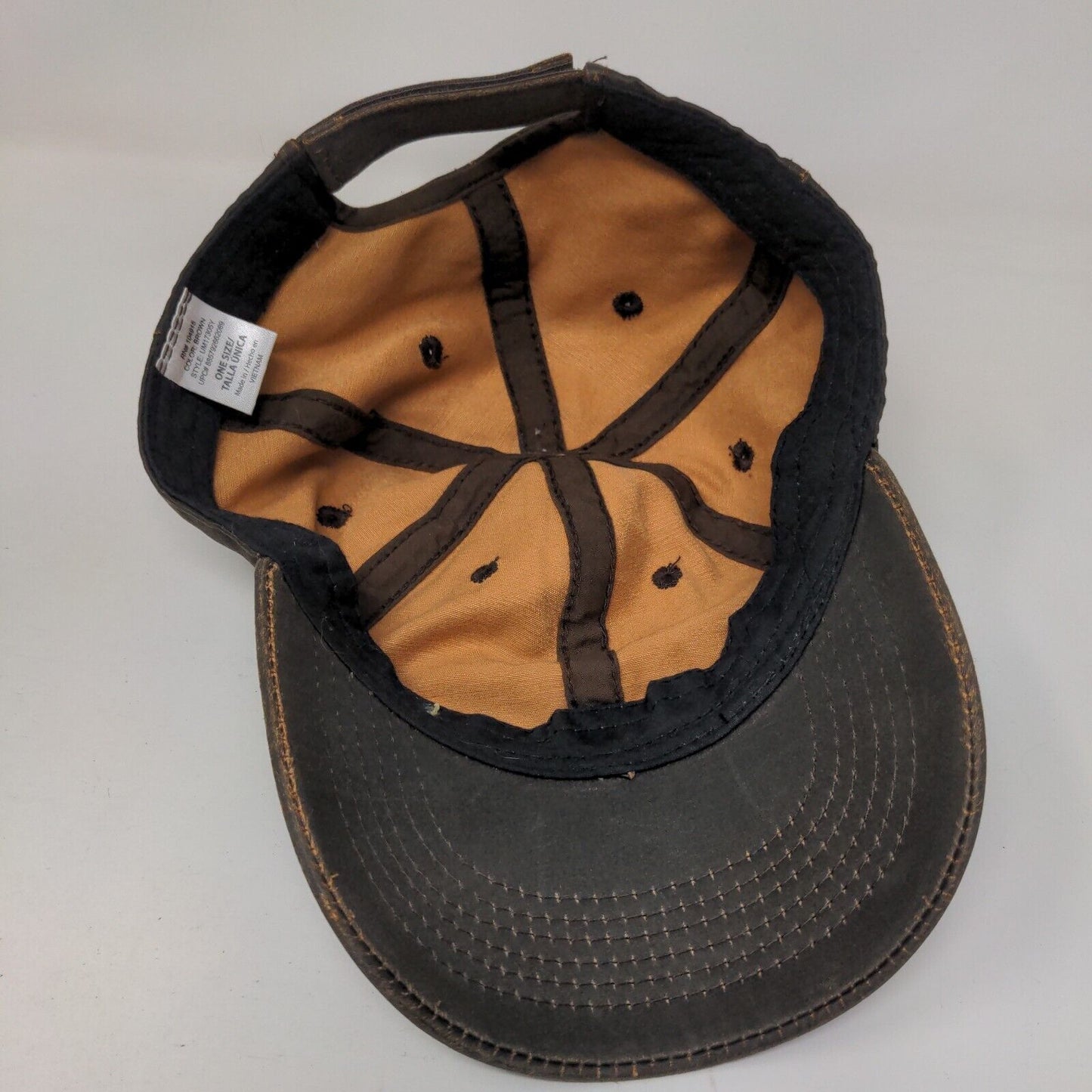 Unbranded Strapback Hat Brown One Size Adjustable Vented Holes 6 Panel Blank