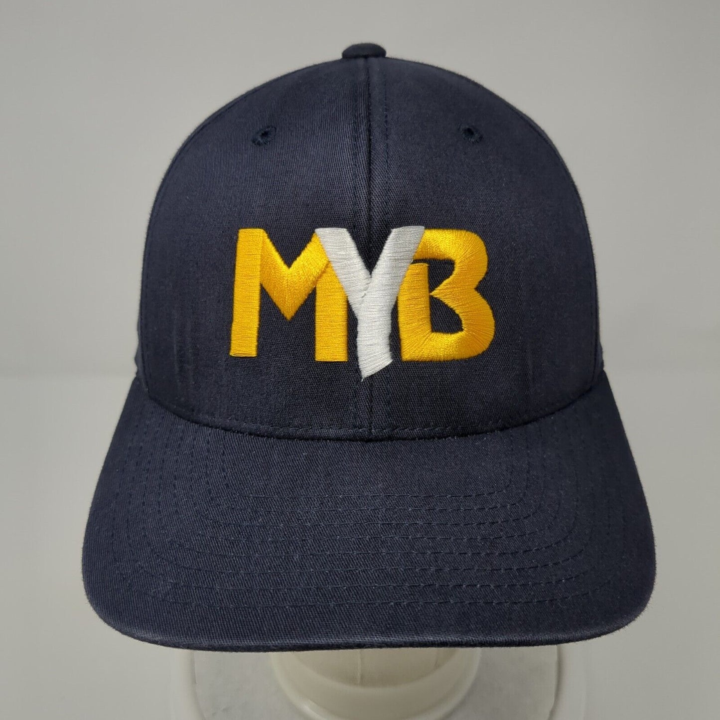 MYB Fitted Hat Blue 6 7/8-7 3/8 Flexfit Embroidered Pro Model Pacific Headwear