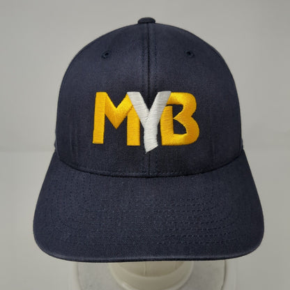 MYB Fitted Hat Blue 6 7/8-7 3/8 Flexfit Embroidered Pro Model Pacific Headwear