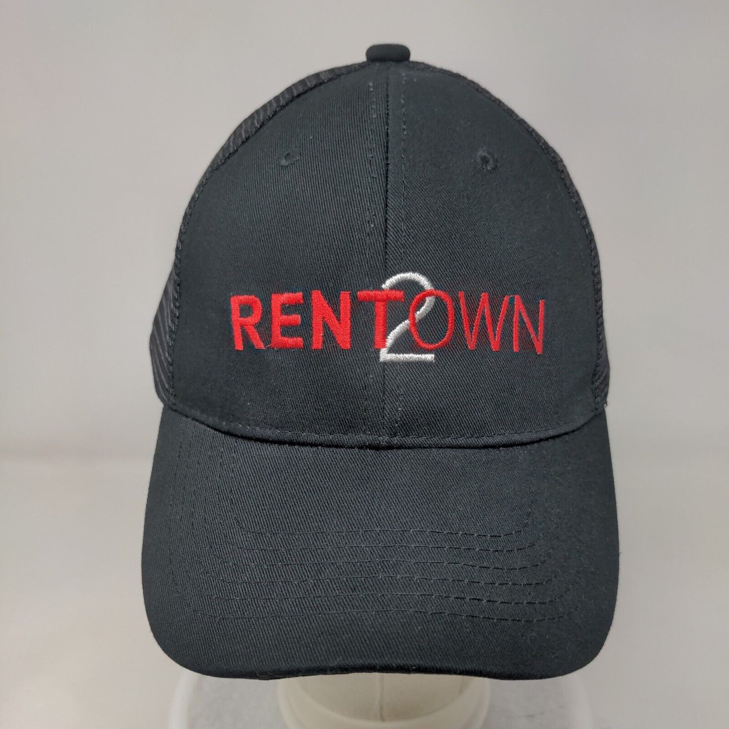 Rentown Snapback Trucker Hat Black One Size Embroidered Mesh Back