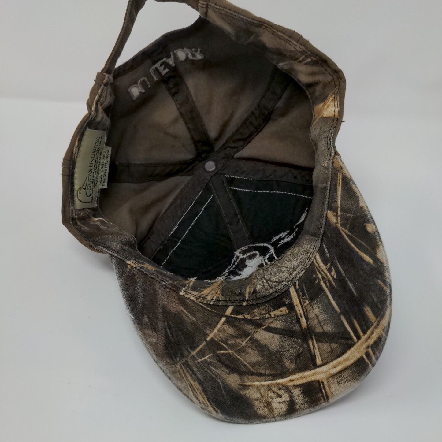 Ducks Unlimited DU Leader Slideback Hat Brown OSFM Camo Trim Outdoor Cap