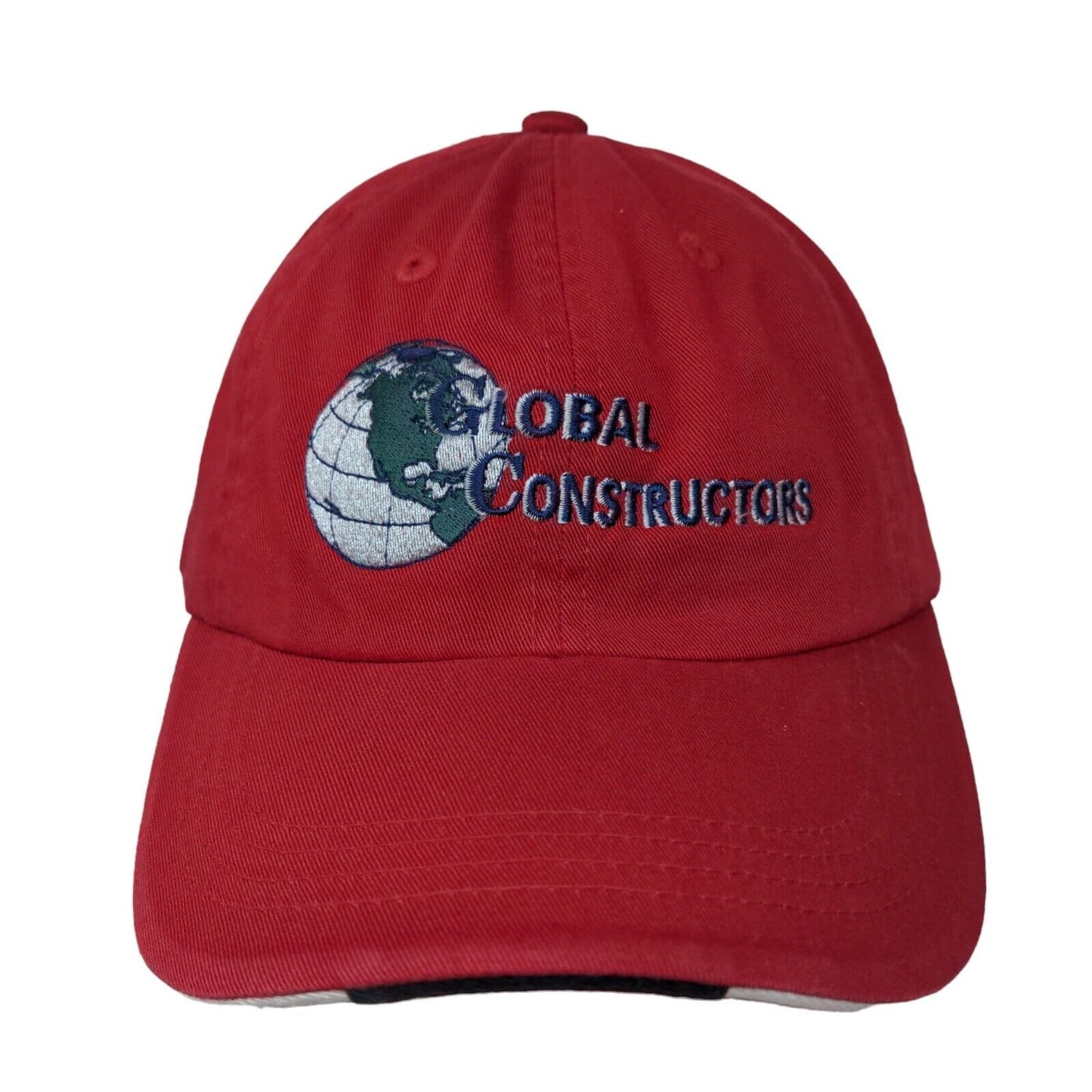 Port Authority Men's Strapback Hat Red Embroidered Global Constructors Logo