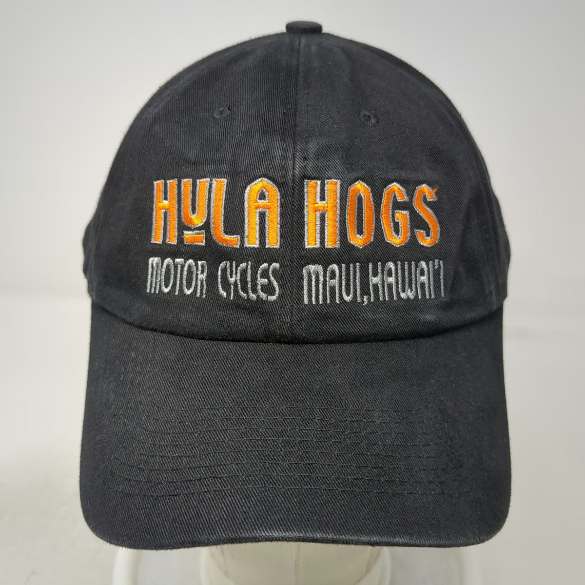 Hula Hogs Baseball Cap Black One Size Maui Hawaii Motorcycles Ride Me Hat