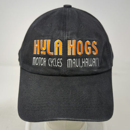 Hula Hogs Baseball Cap Black One Size Maui Hawaii Motorcycles Ride Me Hat