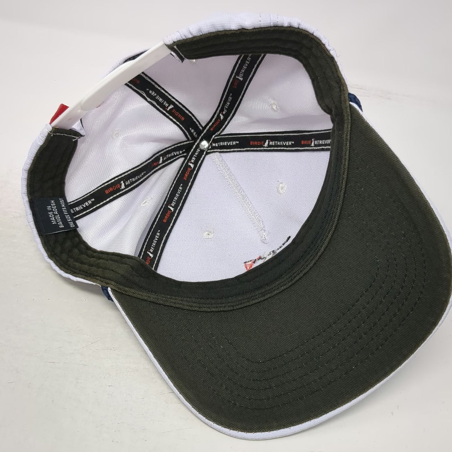 Birdie Retriever 5 Panel White One Size Snapback Rope Golf Hat Dog Flag Logo