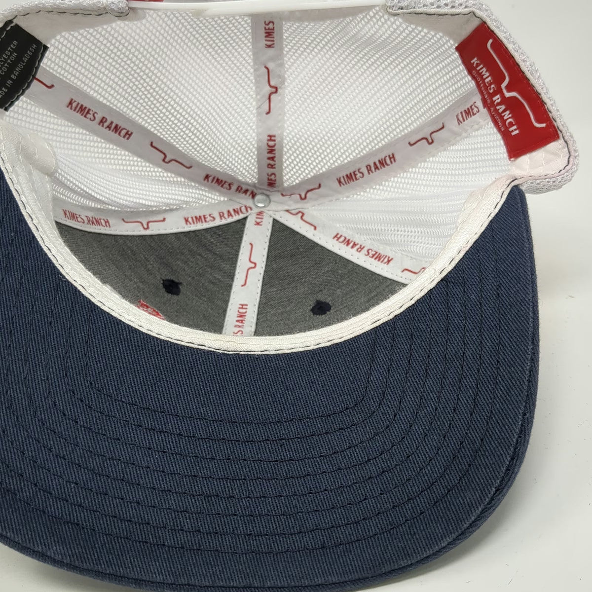 Kimes Ranch Trucker Hat Blue White Red One Size Snapback Mesh Embroidered Logo