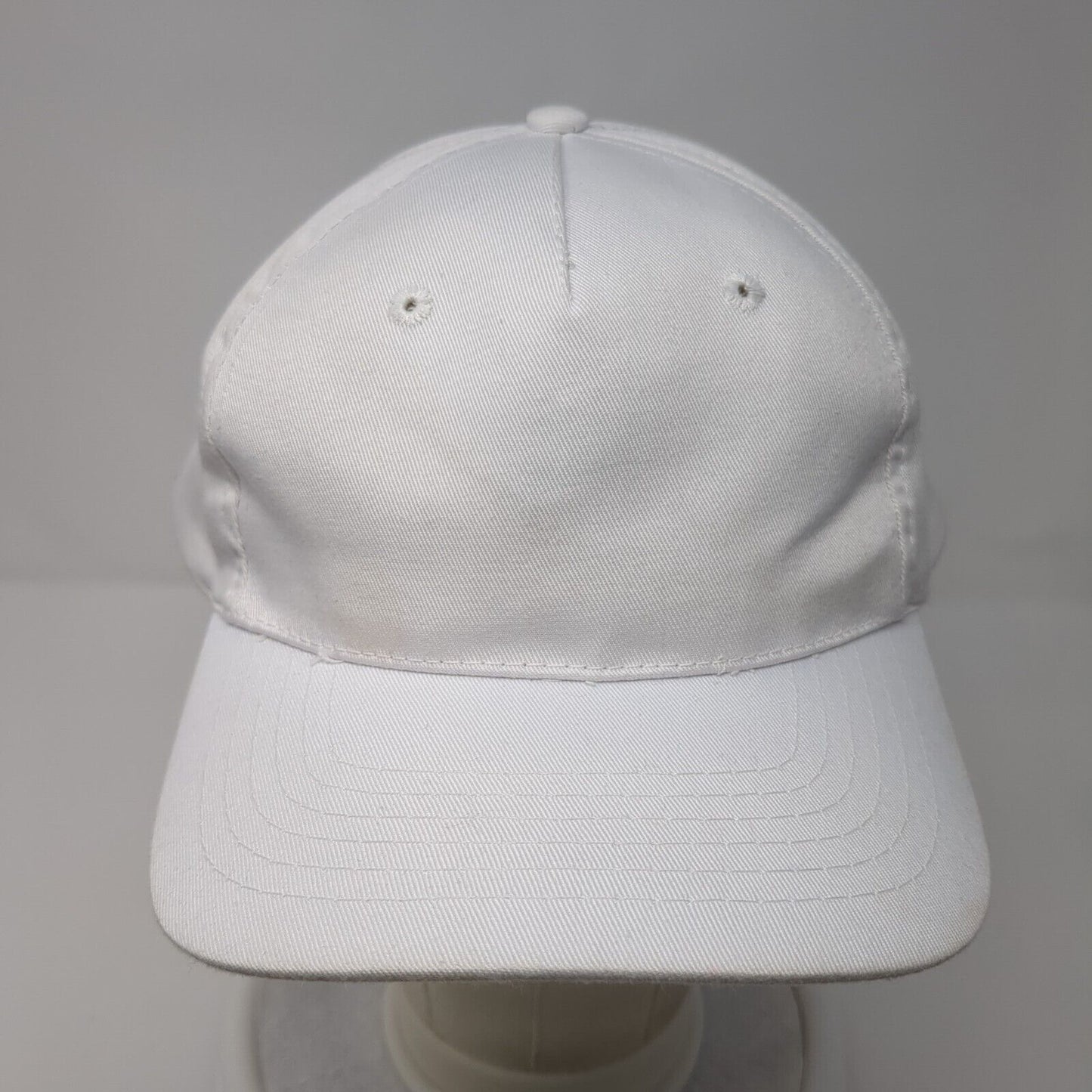 Cobra Snapback Hat White One Size Adjustable Vented Holes 6 Panel Blank