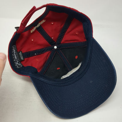 The Merkley Headgear Stratton VT Ski Resort Hat Baseball Cap Red Blue One Size