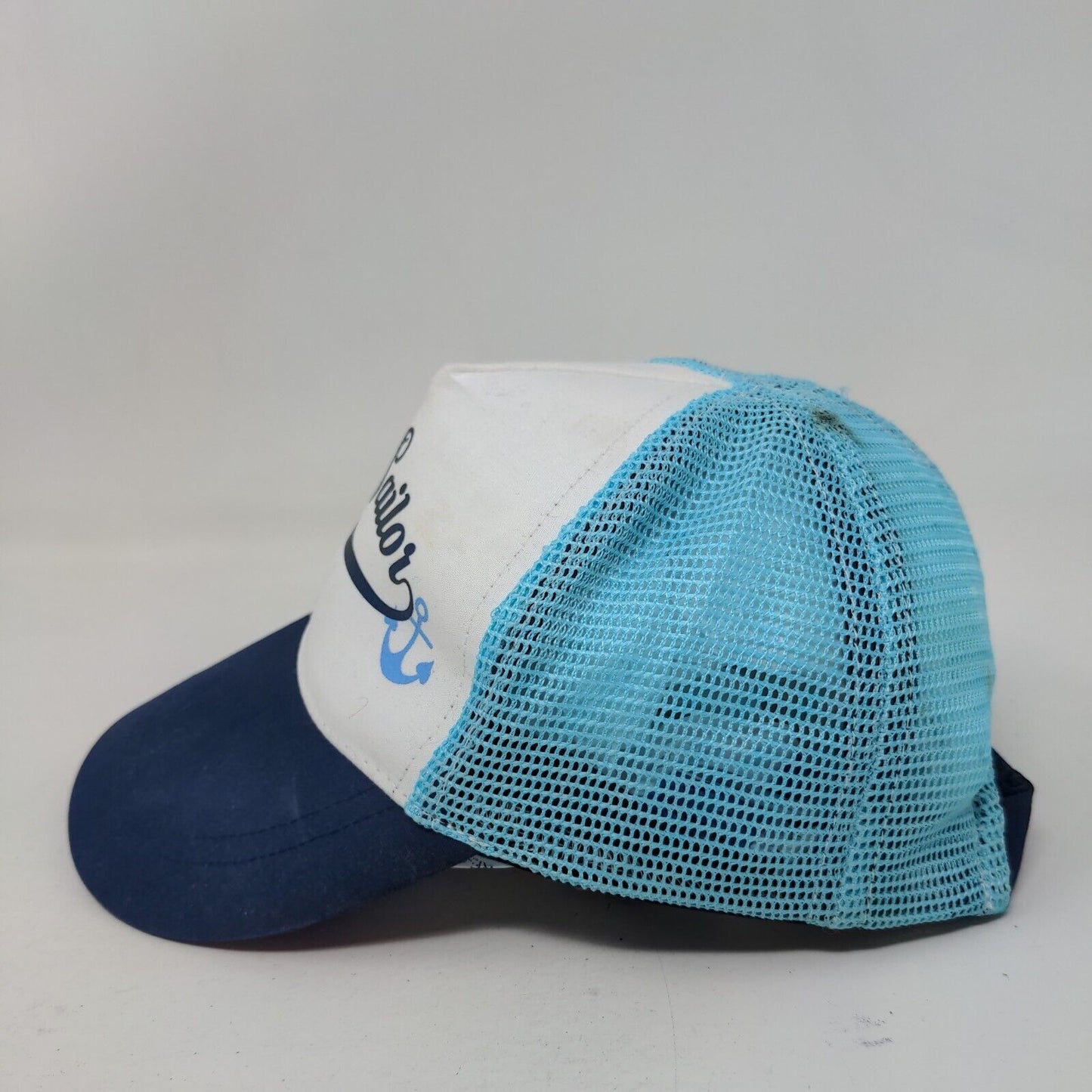 Little Sailor Baby Strapback Mesh Back Trucker Hat Blue 6-12 Months