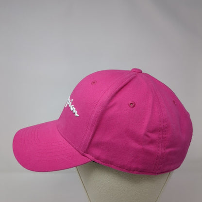 Champion Slideback Hat Pink One Size Embroidered Leather Strap 6 Panel
