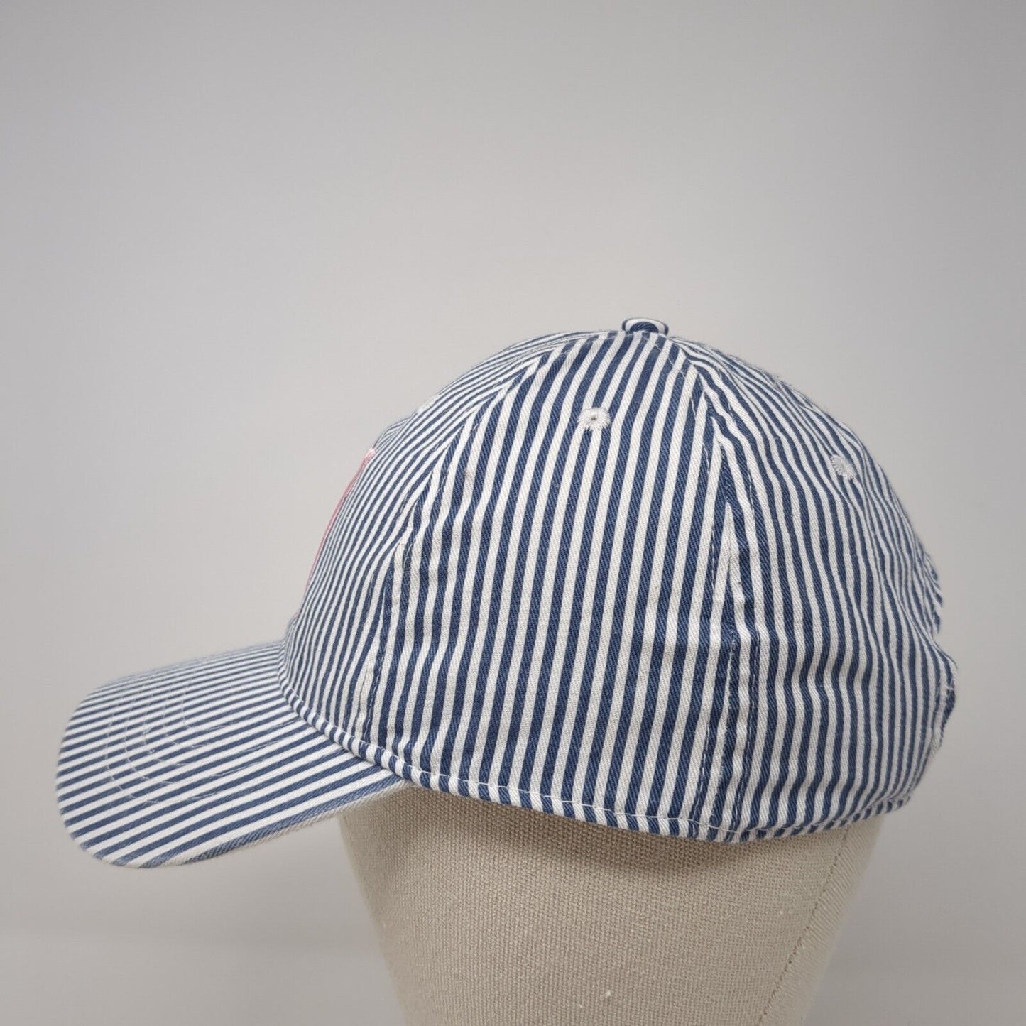KMM Strapback Hat Multicolor One Size Adjustable Striped Embroidered 6 Panel