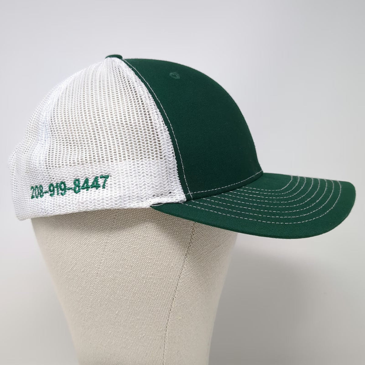 Richardson Trucker Hat Green White One Size Western Idaho Fabrication Snapback