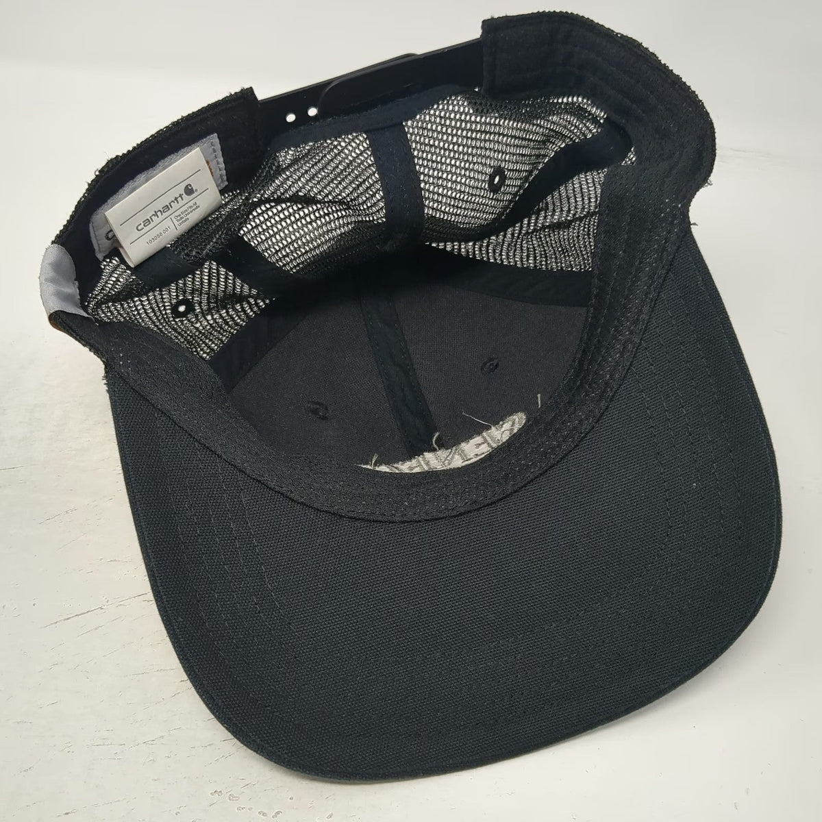 Carhartt Seneca Foods Black Trucker Hat One Size Mesh Snapback Corporate Logo