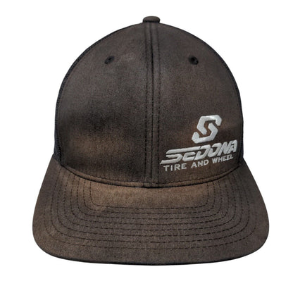 Sedona Tire and Wheel Snapback Trucker Hat Black One Size Adjustable Mesh Back
