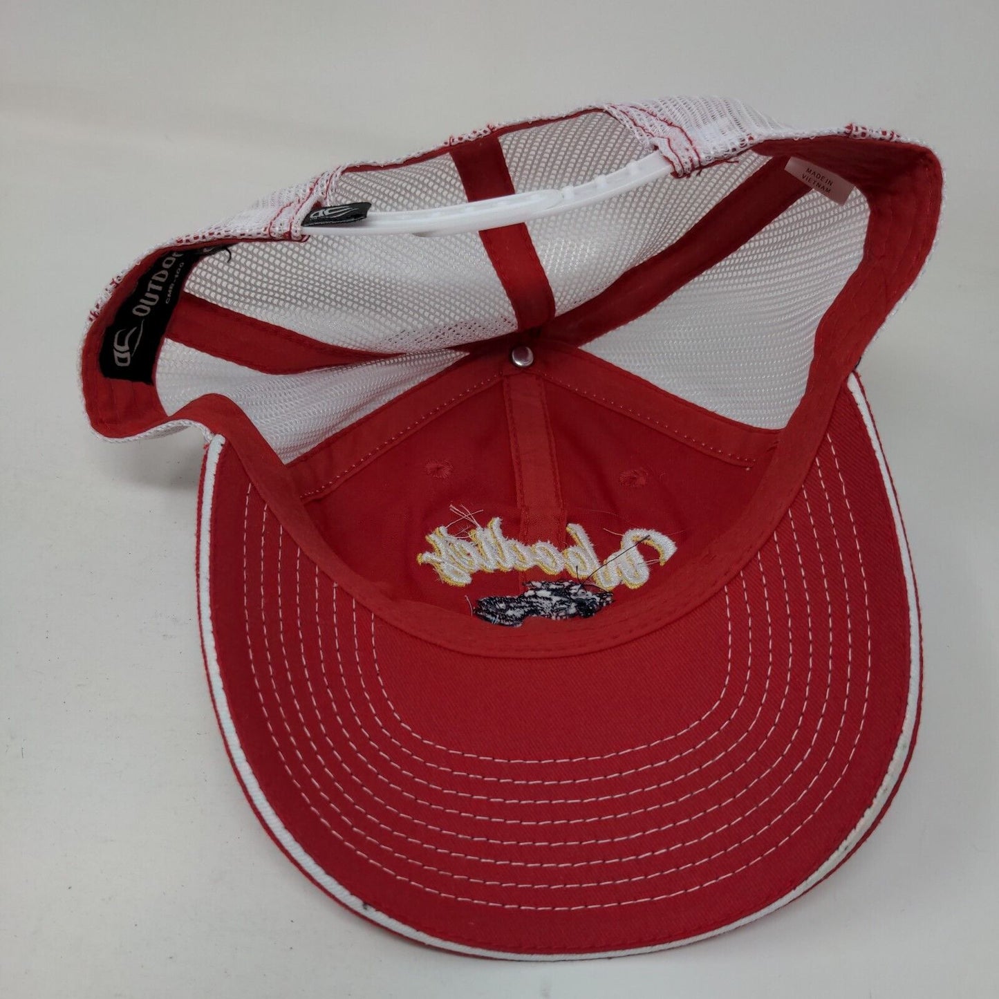 Woodie's Wash Shack Snapback Mesh Back Trucker Hat Red Adult Colorblock