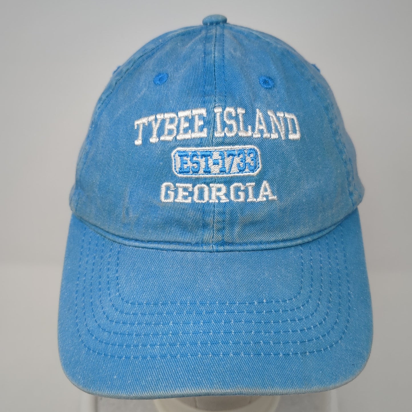 Tybee Island Georgia Strapback Hat Blue One Size Adjustable Outback