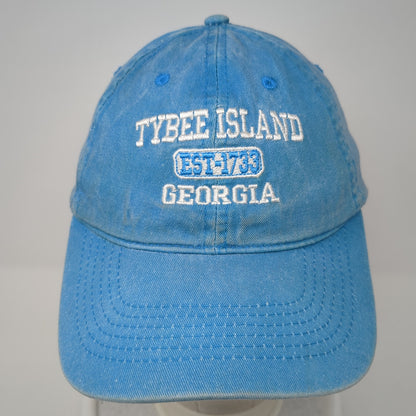 Tybee Island Georgia Strapback Hat Blue One Size Adjustable Outback