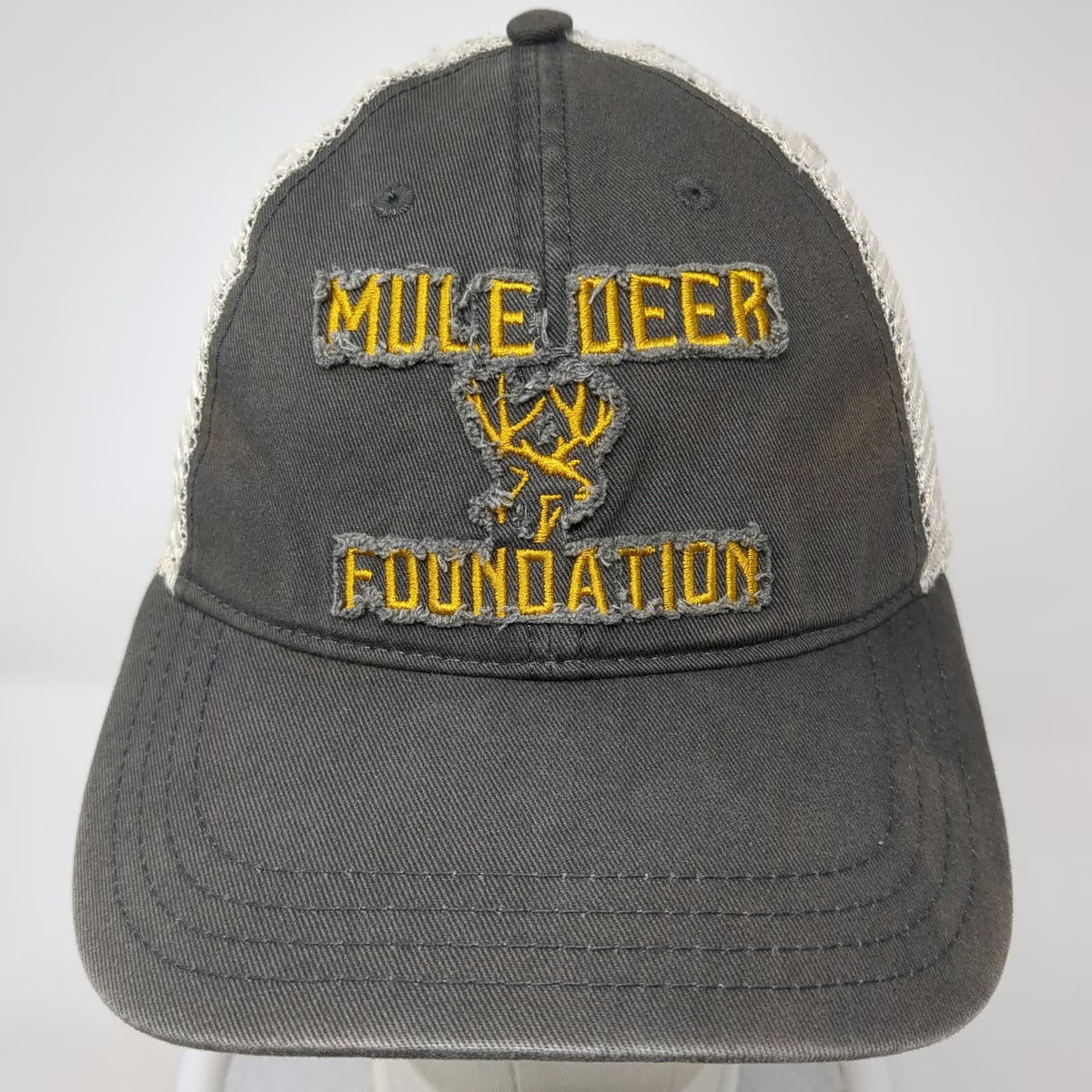 Hat Graphix 360 Baseball Cap Gray White Yellow One Size Mule Deer Foundation