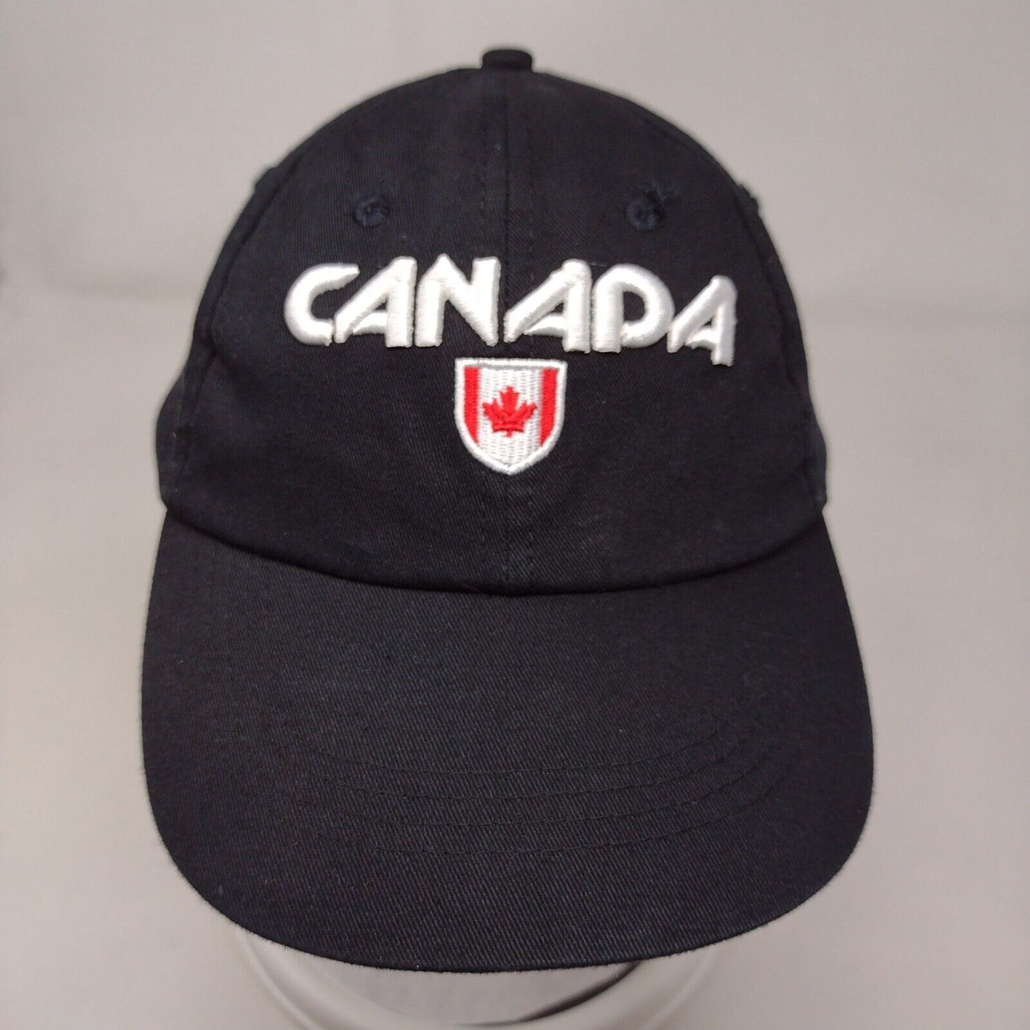 Flag of Canada Strapback Hat Black OSFA Solid Adjustable Embroidered