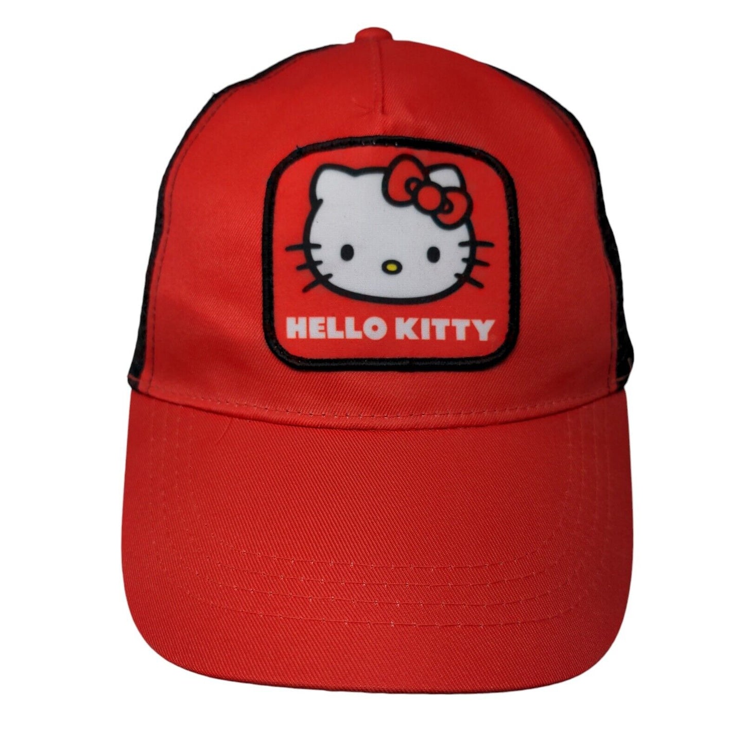 Hello Kitty by Sanrio Snapback Trucker Hat Red One Size Adjustable Mesh Back