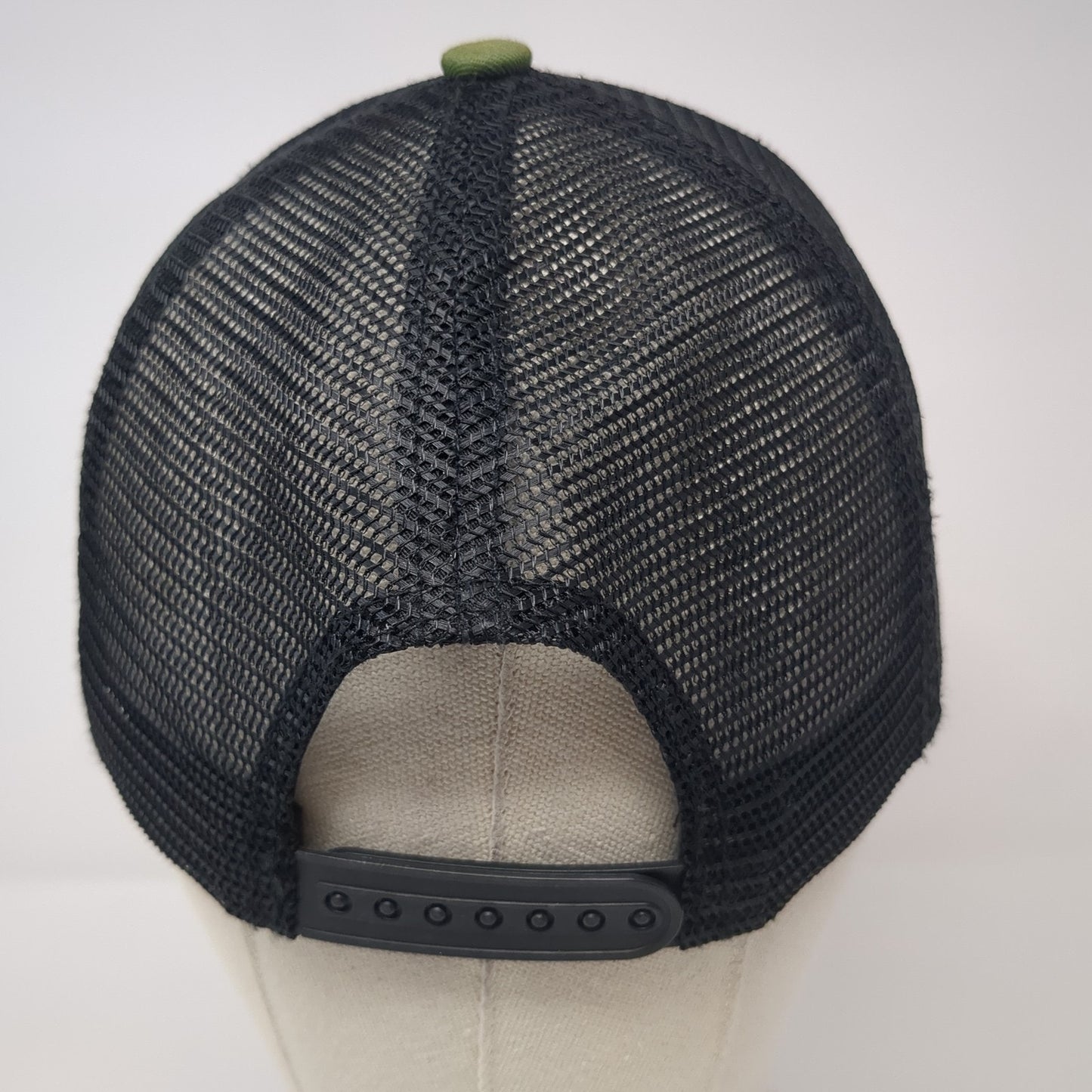 Wyoming Leather Patch Snapback Trucker Hat Green One Size Mesh Back