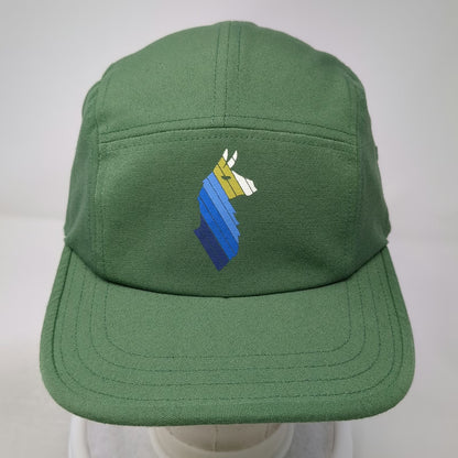Cotopaxi 5 Panel Green Hat One Size Llama Logo Recycled Polyester Strapback