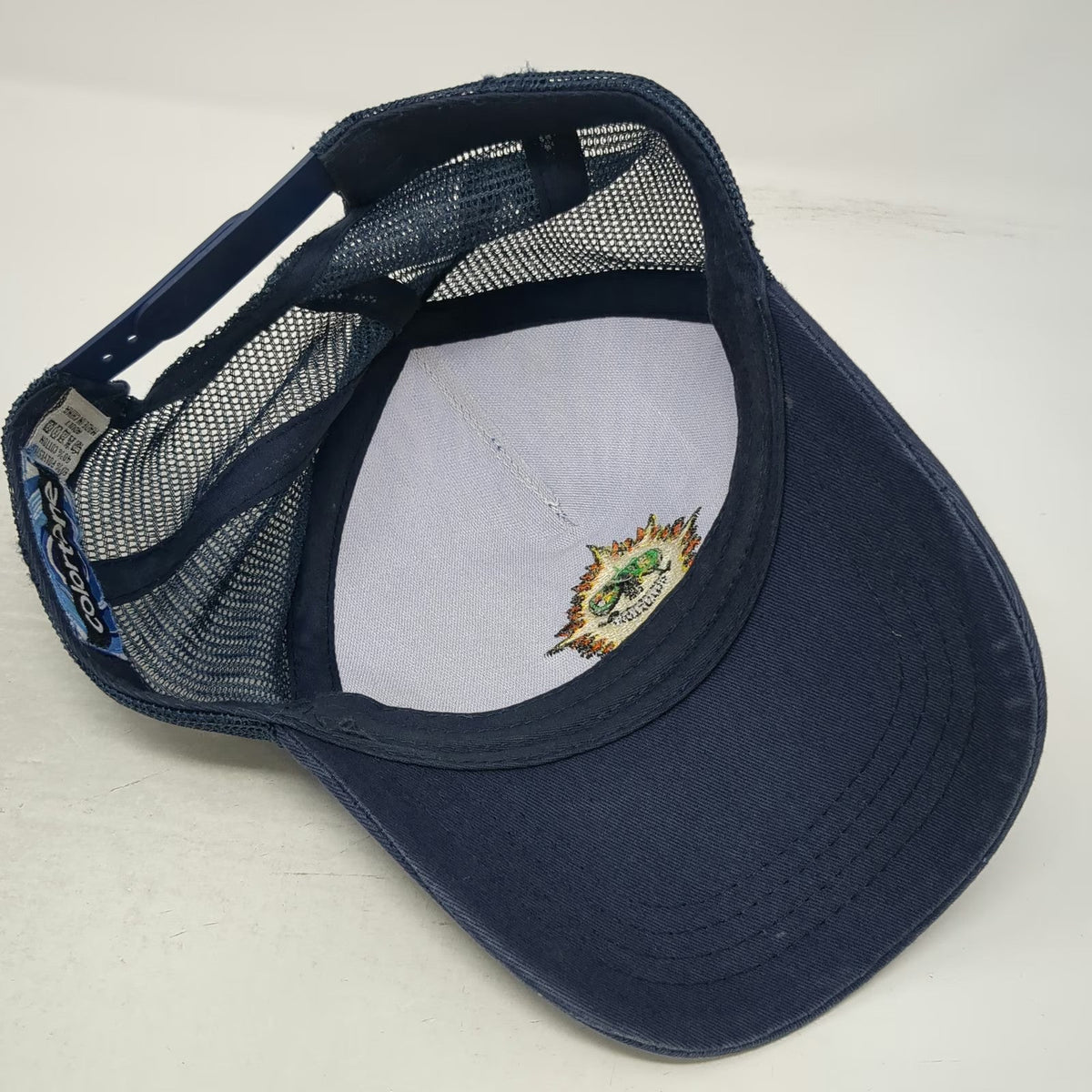 Colortone Trucker Hat Blue One Size Tie Dye Sun Graphic Snapback Mesh Back Hat