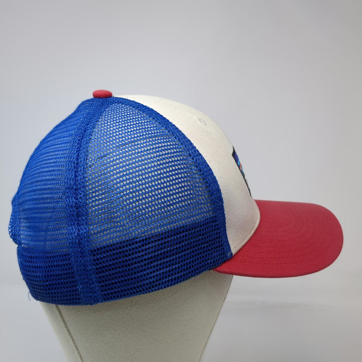 Patagonia Trucker Hat White Blue Red One Size Mesh Back Mountain Logo Snapback