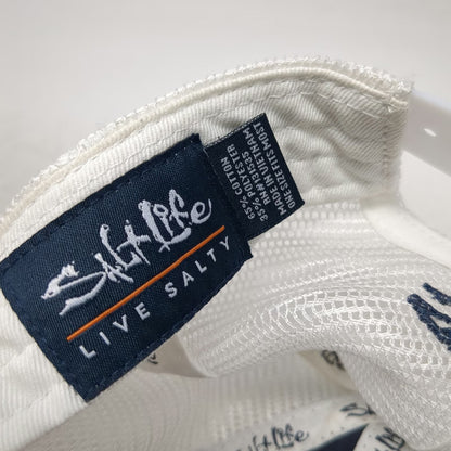 Salt Life Trucker Hat Blue One Size American Flag Mesh Snapback Fish Logo Shield