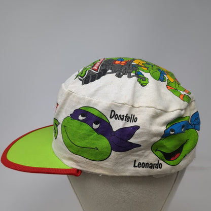 Teenage Mutant Ninja Turtles Army Cap White OSFM 1990 Mirage Allover Print Hat