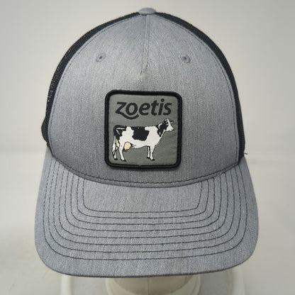 Richardson Trucker Hat Gray One Size Zoetis Cow Patch Mesh Snapback Agriculture