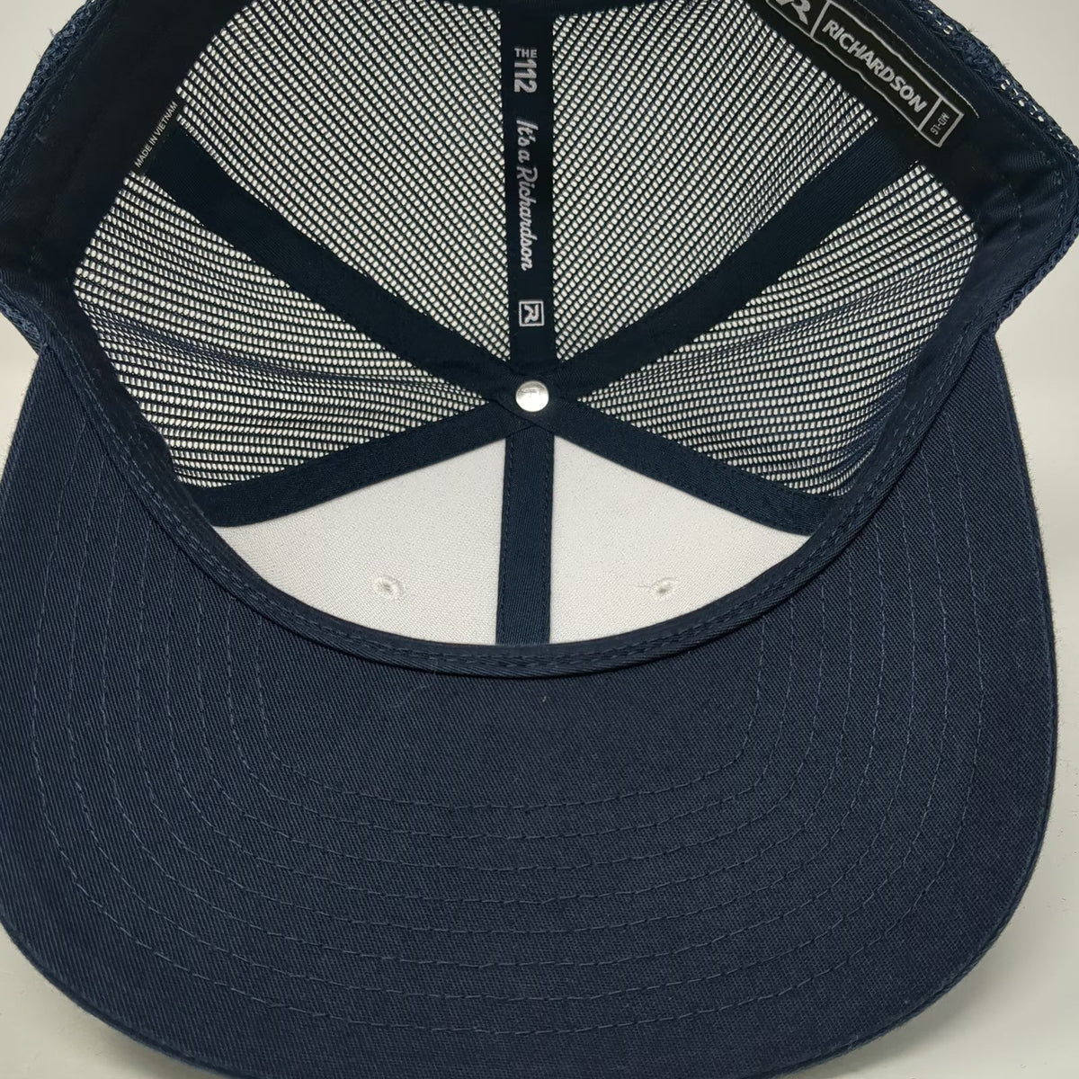 Richardson Trucker Hat Blue L Idaho Charlies Produce Patch Snapback Mesh Logo