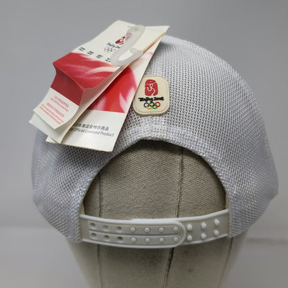 Beijing 2008 Olympics Official Mesh Trucker Hat White Beige Snapback W/Tags