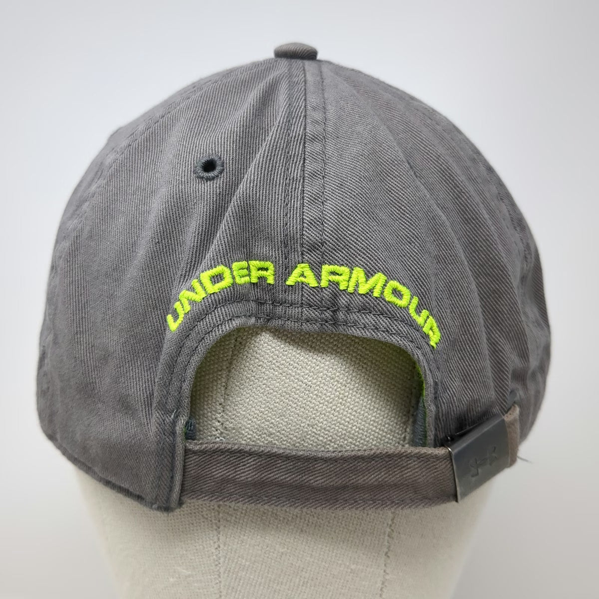Under Armour Baseball Cap Gray One Size Green Embroidered Logo Slideback Hat