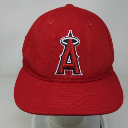 Anaheim Angels Fitted Hat Red 7 1/2 Embroidered Logo New Era 59Fifty Cooperstown