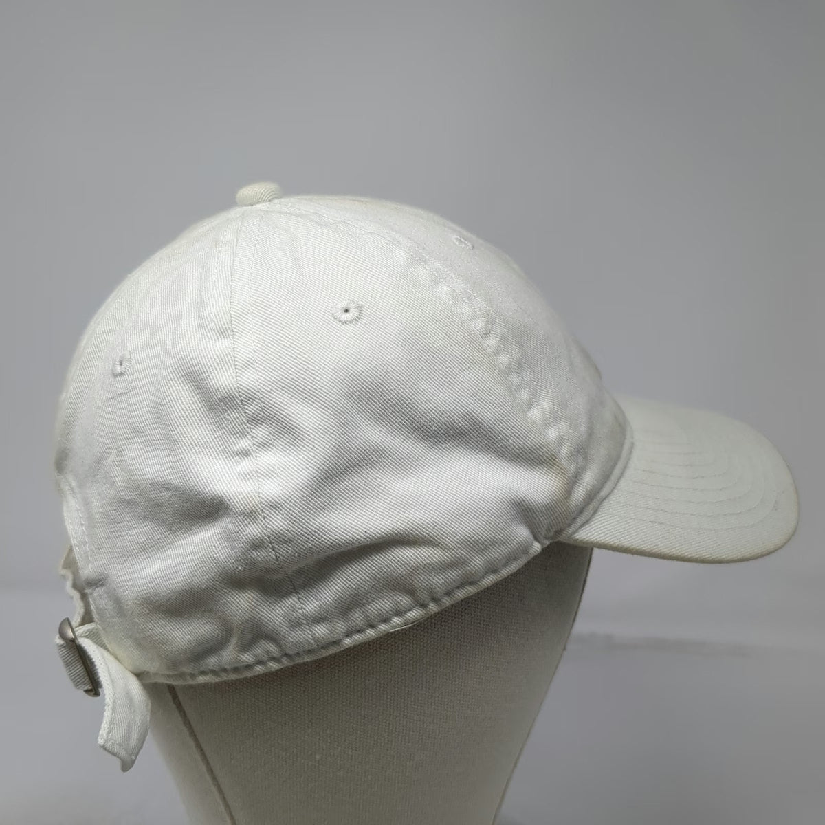 HUF Baseball Cap White One Size Slideback Strap Triangle Logo Embroidery Hat
