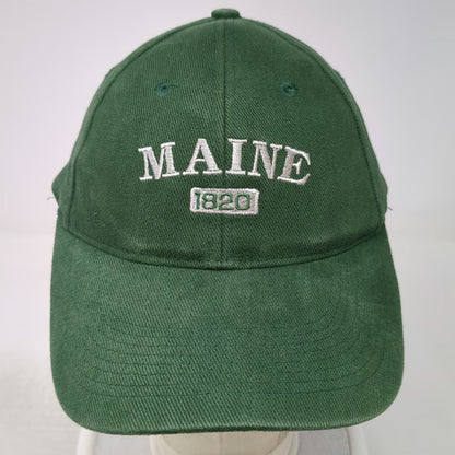 Falcon Baseball Cap Green One Size Maine 1820 Statehood Slideback Hat Adjustable
