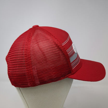 Top of the World Trucker Hat Red Gray White OSFM Rutgers Script Mesh Snapback