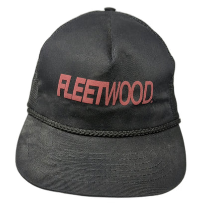 Headliner Fleetwood Trucker Hat Black Red Vintage Rope Mesh Snapback USA Made
