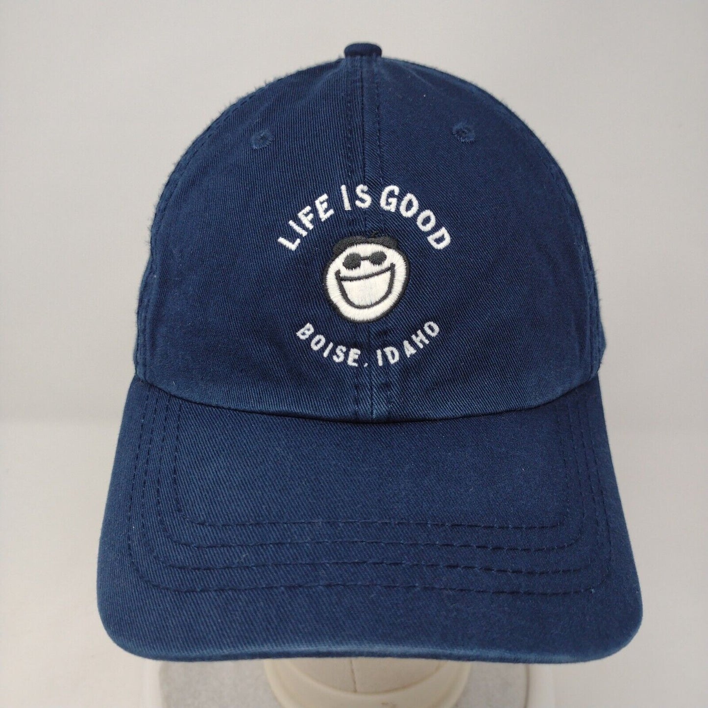 Life is Good Boise Idaho Slideback Hat Blue OSFA Adjustable Embroidered Cotton