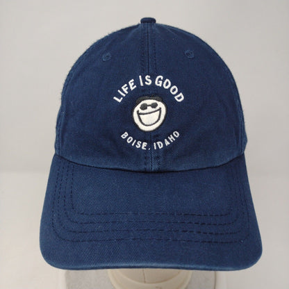 Life is Good Boise Idaho Slideback Hat Blue OSFA Adjustable Embroidered Cotton