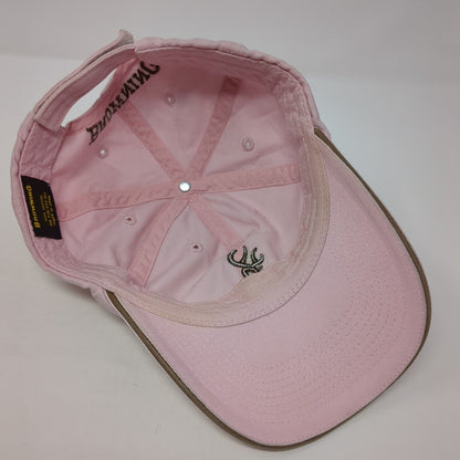 Browning Logo Strapback Hat Pink One Size Adjustable Solid Vent Holes