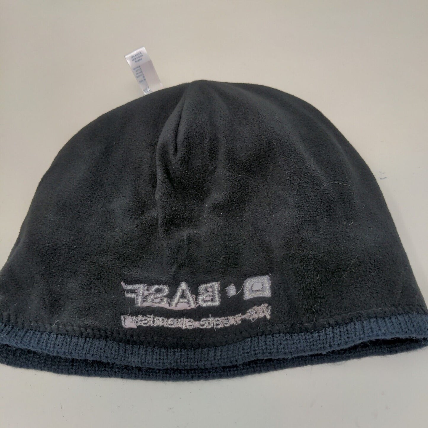 Port Authority Men's Knit Beanie Hat Cap Blue Gray Striped Acrylic Embroidered