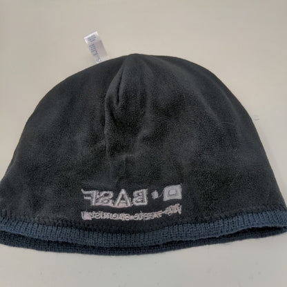 Port Authority Men's Knit Beanie Hat Cap Blue Gray Striped Acrylic Embroidered