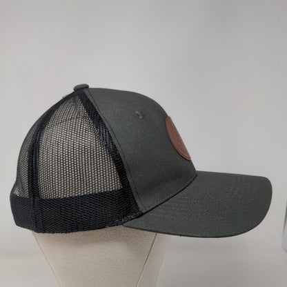 CSB Leather Patch Snapback Mesh Back Trucker Hat Gray One Size Colorblock