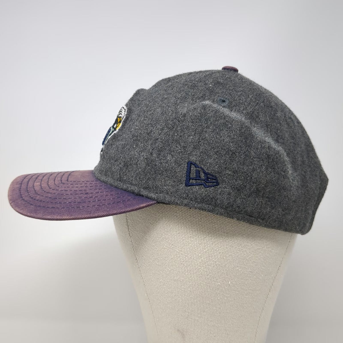 New Era Baseball Cap Gray Purple One Size NAU Lumberjacks Wool Slideback Hat
