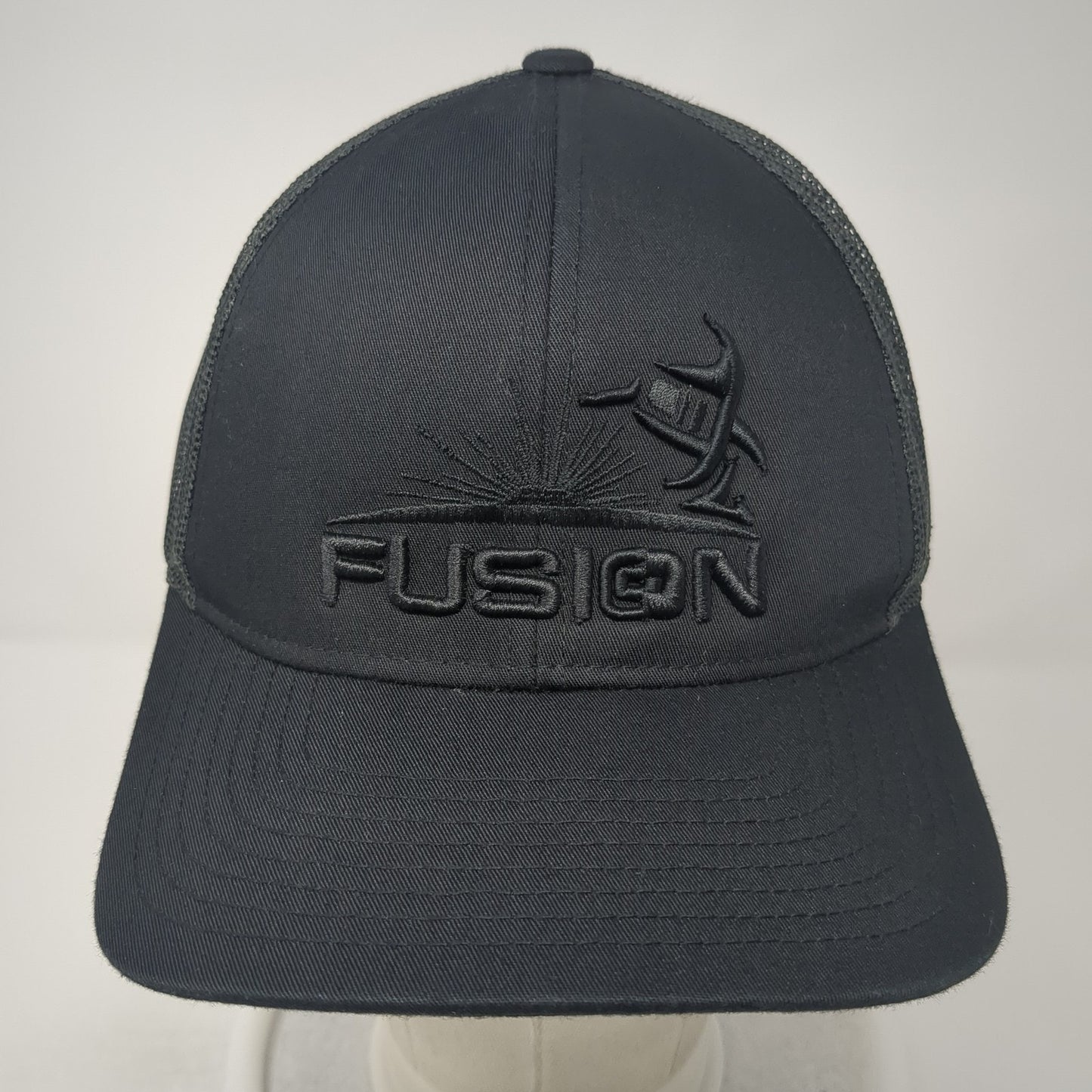 Fusion Snapback Mesh Back Trucker Hat Black One Size Pacific Headwear