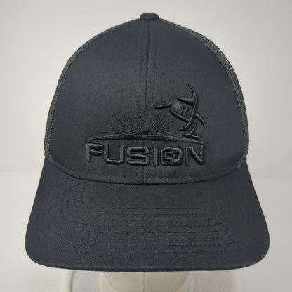 Fusion Snapback Mesh Back Trucker Hat Black One Size Pacific Headwear