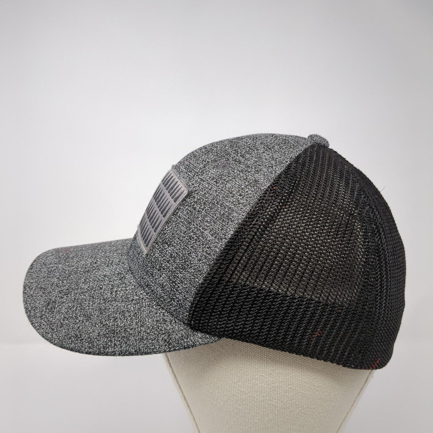 Pine Trees American Flag Fitted Trucker Hat Gray S/M Mesh Back Columbia